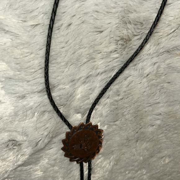 Vintage Solid Copper Kachina ‘bird’ Bolo Tie With Copper Tips. Unisex; UNIQUE - Picture 4 of 6